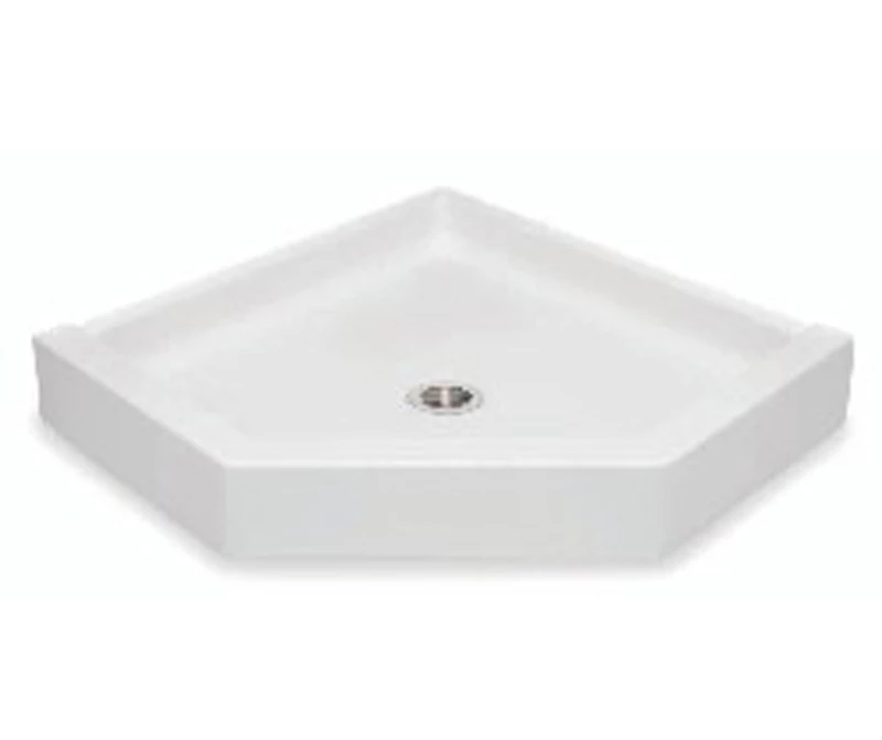 3838NEO 38 X 38 AcrylX Corner Center Drain Shower Base In White - Image 12