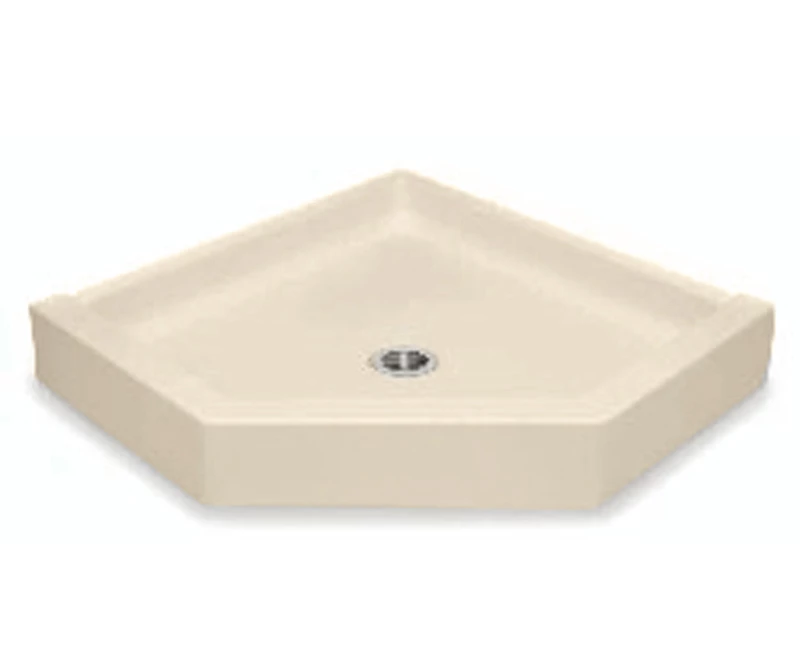 3838NEO 38 X 38 AcrylX Corner Center Drain Shower Base In White - Image 11