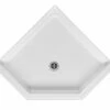 W3636ANEO 36 X 36 Acrylic Corner Center Drain Shower Base In White
