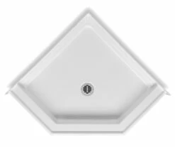 W3838ANEOB 38 X 38 Acrylic Corner Center Drain Shower Base In White