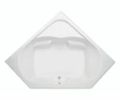 2600CC 60 X 60 AcrylX Corner Front-Center Drain Bathtub In White