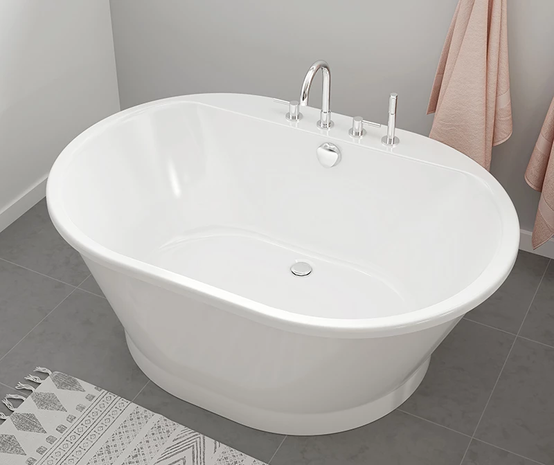 Cyrus 6042CF AFR AcrylX Freestanding Front-Center Drain Bathtub In White - Image 3