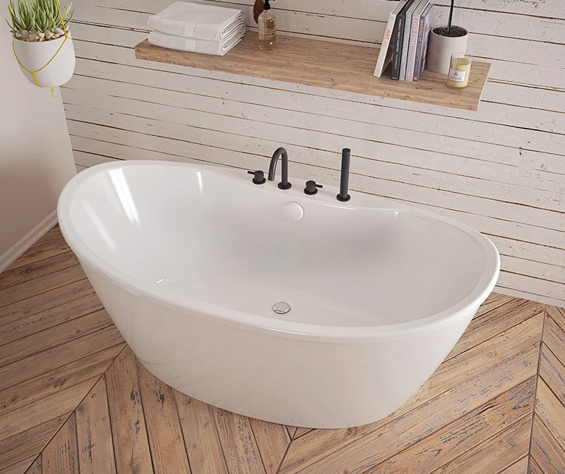 Effie 6032CF AFR AcrylX Freestanding Front-Center Drain Bathtub In White - Image 3