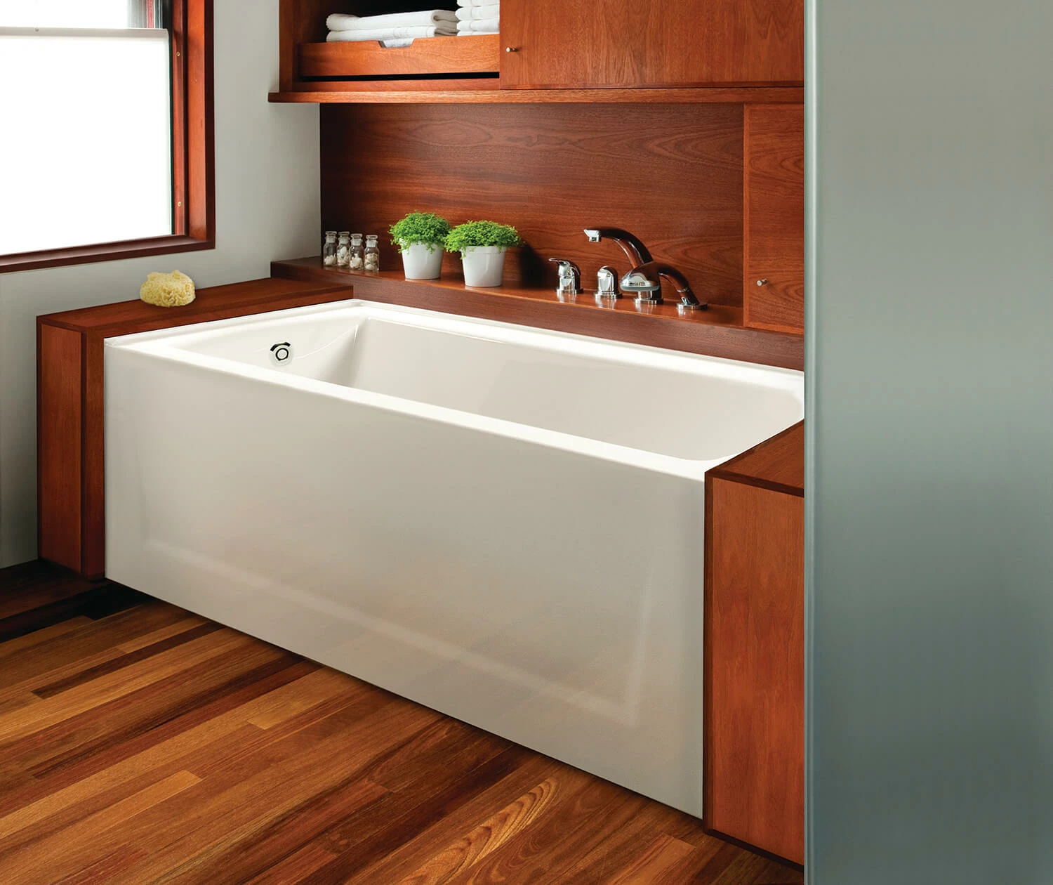 Cooper 32 1X 60 X 32 Acrylic Alcove Left-Hand Drain Bathtub In White - Image 5