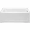 Ellis 6032S Acrylic Alcove Left-Hand Drain Bathtub In White