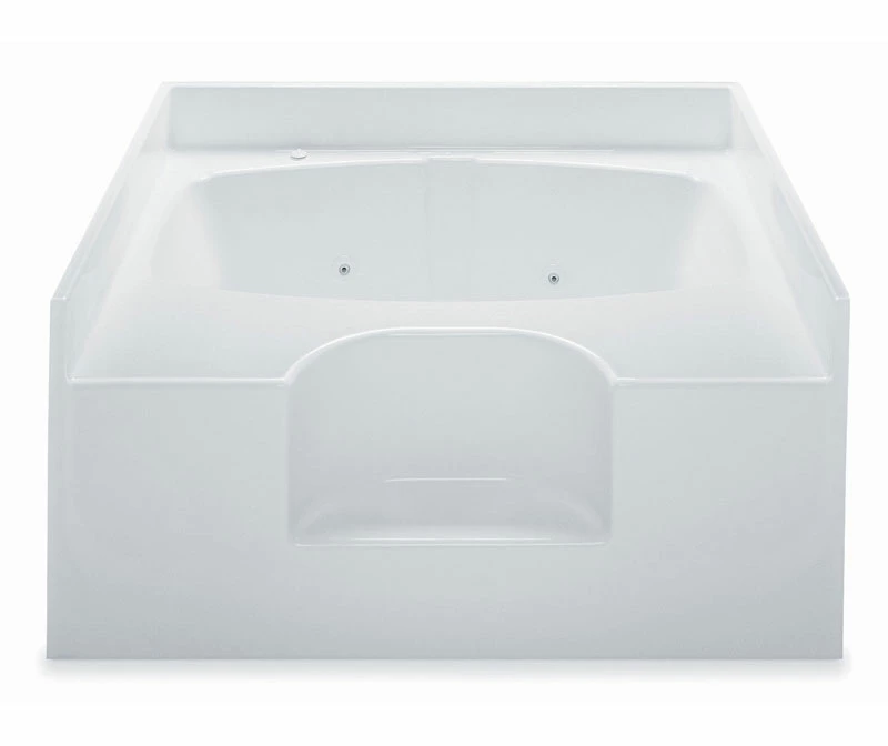 Gardenia III 60 X 48 AcrylX Alcove Center Drain Bathtub In White - Image 4