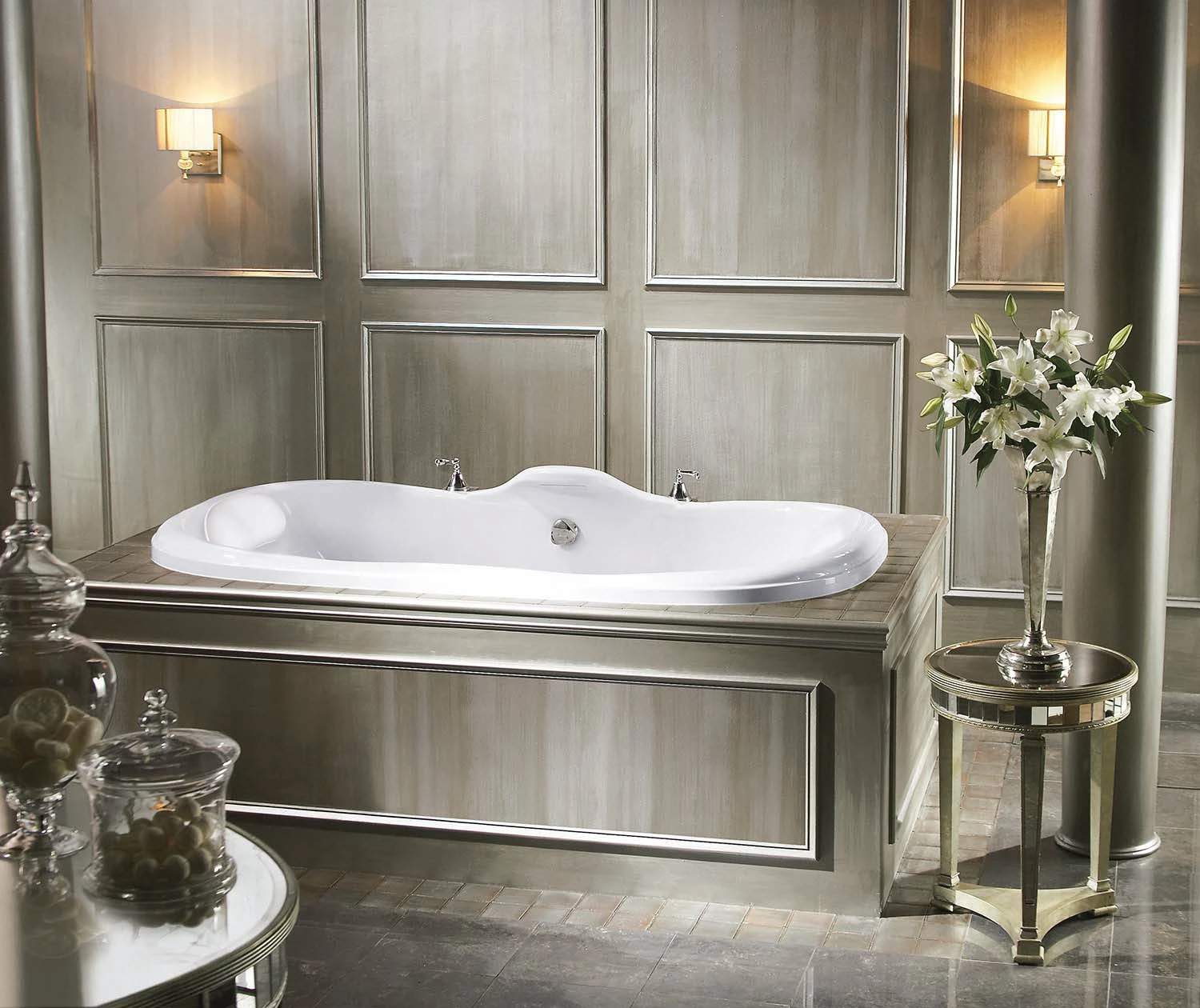 Millennium 10 82 X 48 Acrylic Drop-in Center Drain Combined Whirlpool And Air Massage Bathtub In White - Image 2