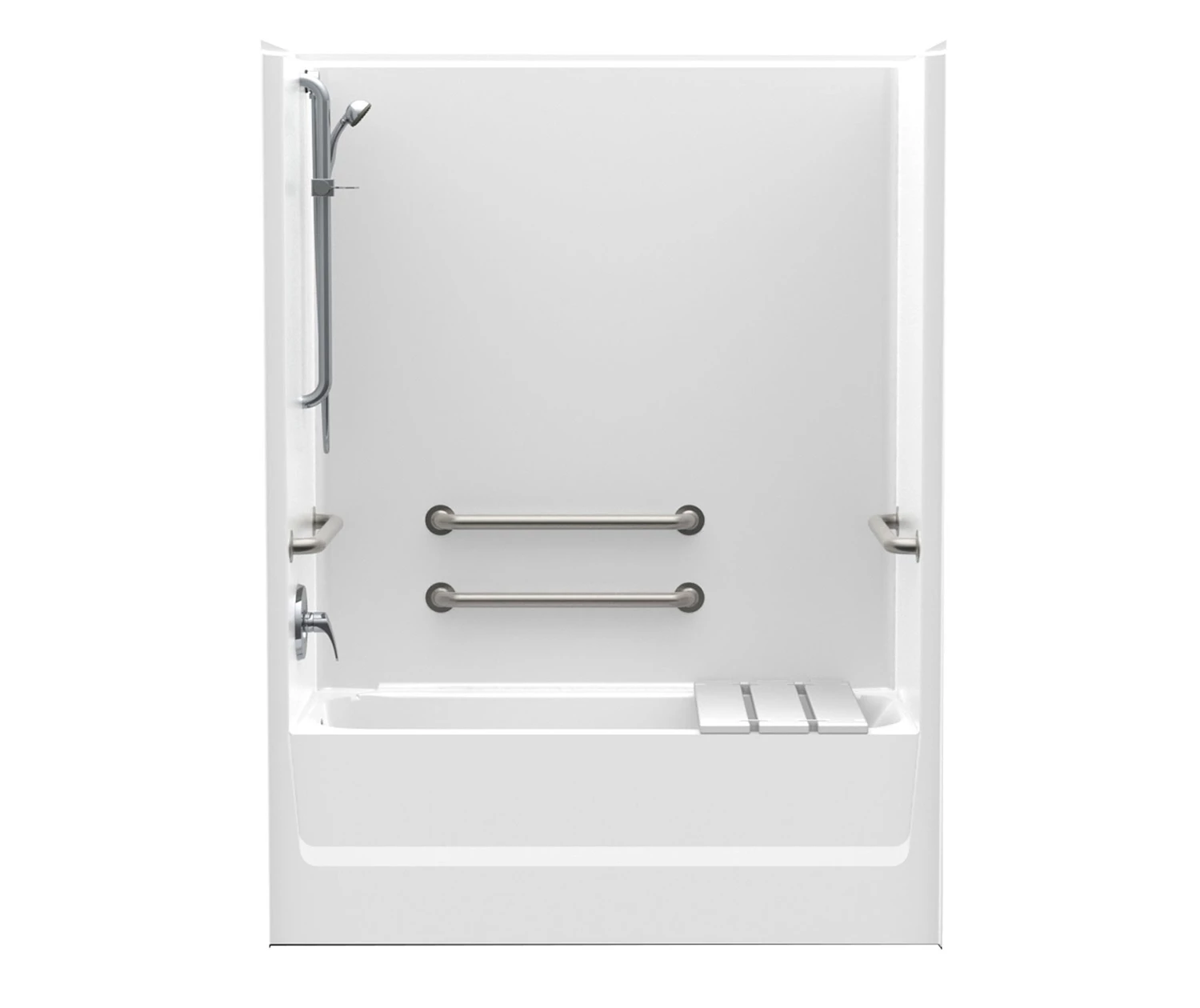 2603SMTE 60 X 32 AcrylX Alcove Left Hand Drain One-Piece Tub Shower In White