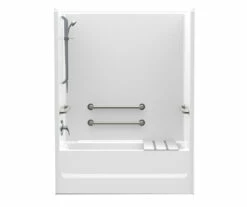 2603SMTH 60 X 32 AcrylX Alcove Left Hand Drain One-Piece Tub Shower In White