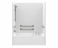 F6032STT 60 X 32 AcrylX Alcove Left Hand Drain One-Piece Tub Shower In White