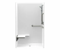 1483BFSD 46 X 36 AcrylX Alcove Center Drain One-Piece Shower In White