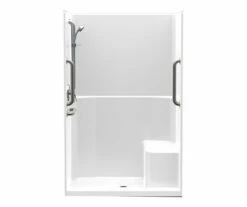 1483TSTH 46 X 34 AcrylX Alcove Center Drain One-Piece Shower In White