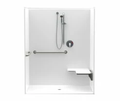 16034BFSC 60 X 34 AcrylX Alcove Center Drain One-Piece Shower In White