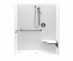 1603BFSC 60 X 34 AcrylX Alcove Center Drain One-Piece Shower In White