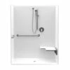 1603BFSD 60 X 34 AcrylX Alcove Center Drain One-Piece Shower In White