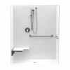 1603BFSTD 60 X 34 AcrylX Alcove Center Drain One-Piece Shower In White