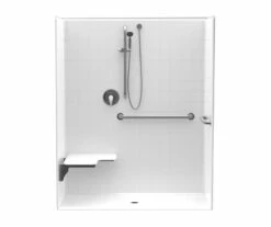1603BFSTD 60 X 34 AcrylX Alcove Center Drain One-Piece Shower In White