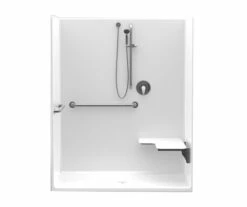 1603CFS 60 X 34 AcrylX Alcove Center Drain One-Piece Shower In White