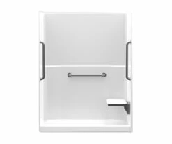 1603TSCB 60 X 33 AcrylX Alcove Center Drain One-Piece Shower In White