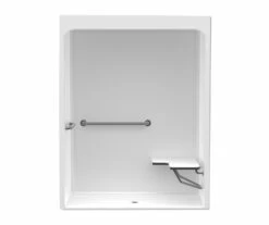 6030BFSC 60 X 30 Acrylic Alcove Center Drain One-Piece Shower In White