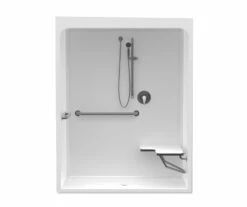 6030CFS 60 X 30 Acrylic Alcove Center Drain One-Piece Shower In White