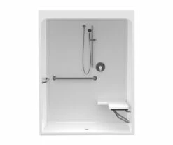 6036CFS 60 X 36 Acrylic Alcove Center Drain One-Piece Shower In White