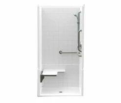 F1364P 36 X 36 AcrylX Alcove Center Drain Four-Piece Shower In White