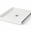 Icon SB3642 AcrylX Alcove Center Drain Shower Base In White