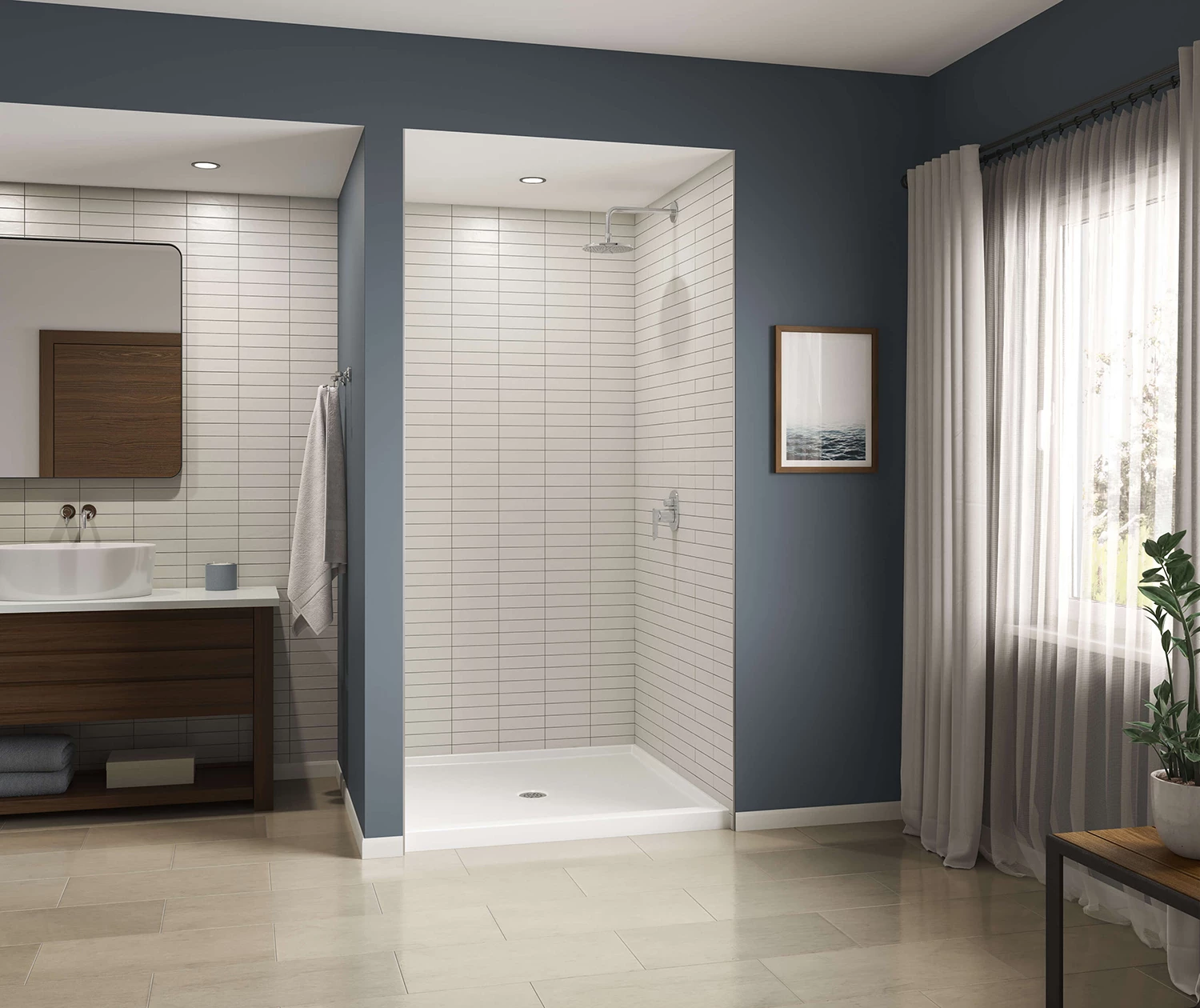 Icon SB4242 AcrylX Alcove Center Drain Shower Base In White - Image 2