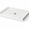 Icon SB4834 AcrylX Alcove Center Drain Shower Base In White