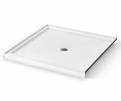 Icon SB4848 AcrylX Alcove Center Drain Shower Base In White