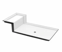 9648SPAN 96 X 48 AcrylX Alcove Center Drain Shower Base In White