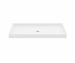 7248PAN AcrylX Alcove Center Drain Shower Base In White