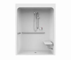6030BFSCMA 60 X 30 AcrylX Alcove Center Drain One-Piece Shower In White