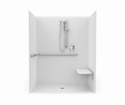 1603BFSTMA 60 X 34 AcrylX Alcove Center Drain One-Piece Shower In White